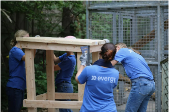 Image of Evergy volunteers helping at the zoo