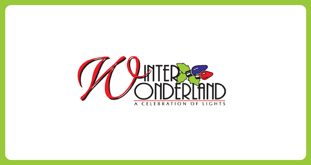 Green outline, white background and a "Winter Wonderland" logo