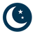 Moon icon with stars