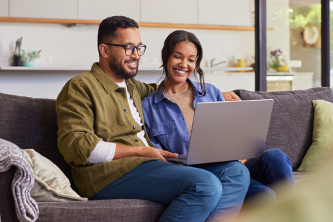 couple looking at their computer