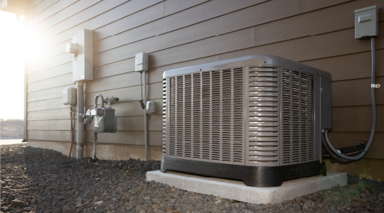 Image of an air conditioner outdoor evaporator coil 